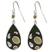 Wood Resin Earring Sterling Silver Teardrop Stones title=