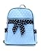 Belvah Quilted Backpack Purse with Polka Dot Ribbon Accent - Light Blue