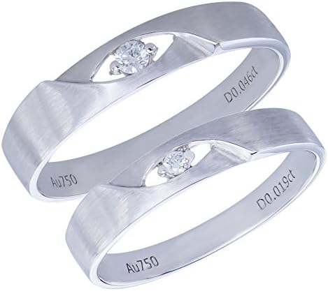 Fabulous Matching His and Her 18K White Gold Diamond Infinity Rings Valentines Engagement Wedding Band Jewelry Set (a pair)