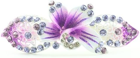 Miss Dong Beautiful Jewelry Flowers pearl Crystal hairpin hair clip purple