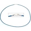 Leather Cord Necklace Light Blue 16"