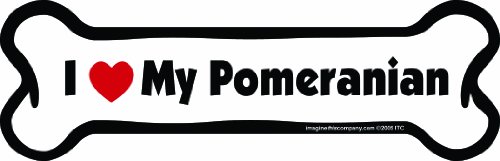Imagine This Bone Car Magnet, I Love My Pomeranian, 2-Inch by 7-Inch