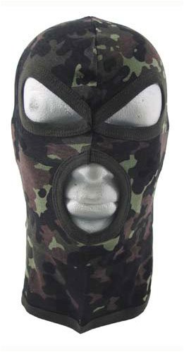 Motorrad Sturmhaube 3-loch dünn flecktarn