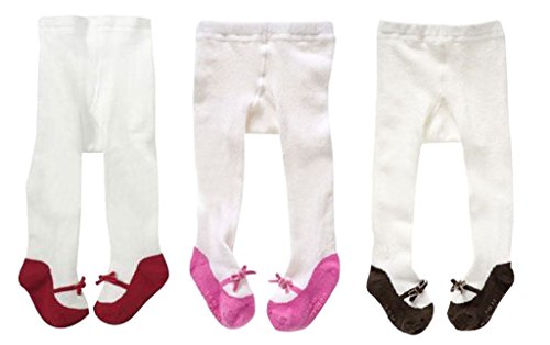 Taiycyxgan Baby Girls Infant Stock Legging Pants 3 Pack Tights Panties Stockings,12-24 months,(Red,Pink and Black)