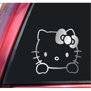 Hello Kitty Vinyl Decal Sticker - Shiny Chrome
