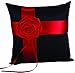 Hortense B. Hewitt Wedding Accessories Midnight Rose Ring Pillow, 8-Inch Square
