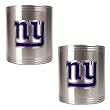 New York Giants 2pc Stainless Steel Can Holder Set- Primary Logo NFL Football