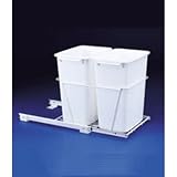 Rev-A-Shelf 2-35Qt Waste Bins Full Extension Slides White