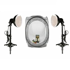 Ex-Pro Photo light tent, cube with Professional Day light TRUE WHITE 6400K Lighting Kit Lamps, 24" x 24" / 60cm x 60cm for white back photography, includes 4 Colour Backgrounds Red, White, Black & Blue. Ideal for catalouge product photography or selling catalouge products online. Photo light tents, Photo light cubes, Photographic tents.