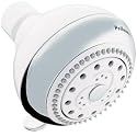 Pollenex PO5100X 5-Setting Massaging Showerhead, White and Chrome