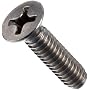 Stainless Steel Machine Screw, Flat Head, Phillips Drive, #8-32, 2-1/4" Length (Pack of 100)
