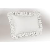 Poly/Cotton Ruffled Pillow Sham, King, White