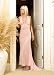 SeXy Pink Nightgown Chiffon Beaded Gown with Train M L