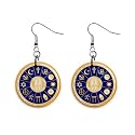 1 Inch Button Earrings of International Peace Symbol - World Religions (Christianity, Hinduism, Taoism, Bahai'i, Buddhism, Jainism, Shinto, Confucianism, Native Spirituality, Judaism, Sikhism, and Islam Logos)