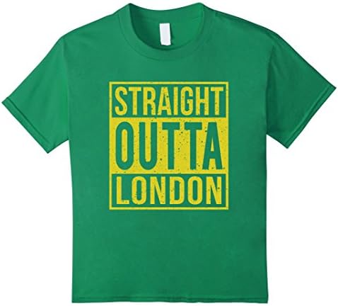 Kids Straight Outta London Funny T-Shirt 10 Kelly Green