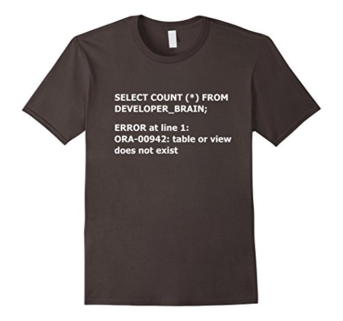 Men's SQL Programmer Funny T-Shirt Large Asphalt