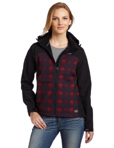 Dickies Womens Softshell Plaid Hooded Jacket