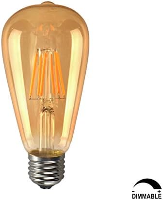 SooFoo E27 LED Vintage Filament Lighting Bulb, Retro Edison LED Style, 6w to Replace 60w Incandescent Bulb, Soft White, Dimmable, For Restaurant, Living Room, Reading Room