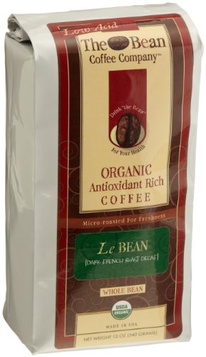The Bean Coffee Company Le Bean (Dark French Roast, Decaffeinated), Whole Bean, 12-Ounce Bags (Pack of 2)