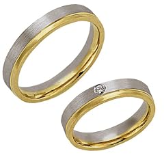 Trauringe 585 Gelb-/Wei&szlig;gold mit Brillanten (Paar Ringe bedeutet Paarpreis)