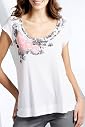 Scoop Neck Floral Swing T-Shirt [T41-2412D-S]