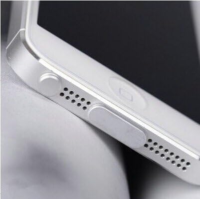 Flywings Premium Aluminum Dust Plug Set for iPhone 6, 6 plus, iPhone 5, 5s, 5c and iPhone 4s - Beautiful Anodized Finish Brings Protection and Style to Your iPhone - Includes BONUS Power Cord Holder for Lightning Plug (White)