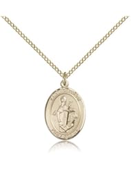Free Engraving Included Medal-Gold Filled St. Saint Clement Pendant 3/4" 8340GF--w/18" Chain w/Box Sailors/Sick Children