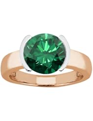 2.20 Ct Round Green SI1/SI2 Diamond 14K Rose Gold Ring