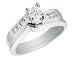Diamond Engagement Ring & Wedding Band Set 1/2 Carat (ctw) in 14K White Gold