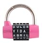 Wordlock PL-029-PK 5-Letter Combination Spanish Language Padlock, Pink