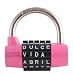 Wordlock PL-029-PK 5-Letter Combination Spanish Language Padlock, Pink
