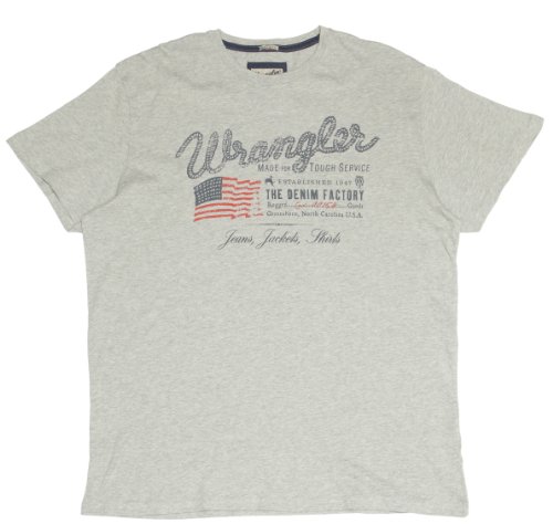 Wrangler Herren T-Shirt W7742FK37, Gr. 64/66 (XXX), Grau (mid grey mel 37) Preisvergleich