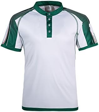 Mens Colorblock Short-Sleeve Polo Shirt White Green Medium