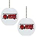 Set of 2 Fire Truck Solid CERAMIC Fan Pulls