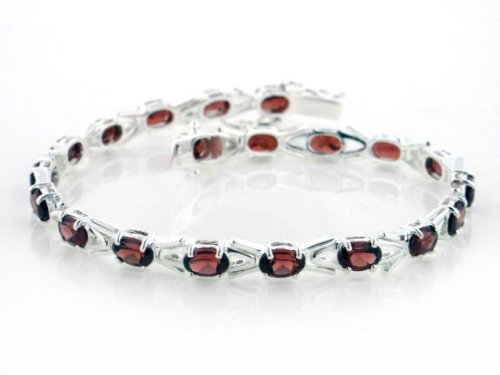 10cttw Sterling Silver Deep Red Garnet Tennis Bracelet - 7