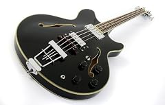 Richwood Black Richwood Semi-Acoustic Hunter Bass F holes with Fish Tail Bridge
