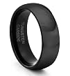 8MM Tungsten Carbide Classic Black Mens Wedding Band Ring (Available Sizes 7-14 Including Half Sizes)
