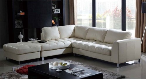 3pc Contemporary Modern Leather Sectional Sofa 