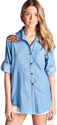 Ethnic Patch Denim Shirt