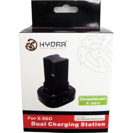 XBOX 360 Dual Charging Station Quick Charge Dock Kit + 2 X360 Rechargeable Batteries