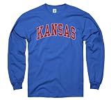 Kansas Jayhawks Adult Long Sleeve Classic Arch T-Shirt (Royal, Medium)