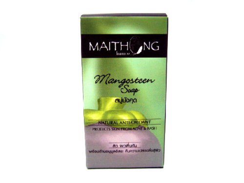 Maithong Mangosteen Natural Herbal Anti-oxidant Aha Soap Prevent Acne & Rash Made in Thailand