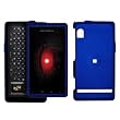 Premium Blue Rubberized Snap-On Cover Hard Case Cell Phone Protector with Removable Clip for Motorola Droid A855
