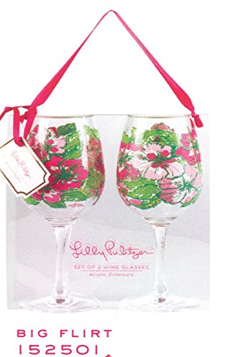 Lilly Pulitzer Acrylic Wine Glasses - Big Flirt - 2 count