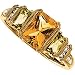 14K Yellow Gold Peridot, Citrine & Diamond Ring