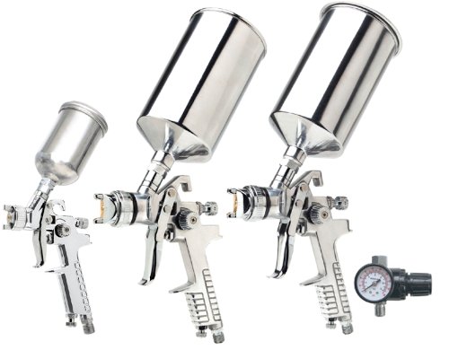 Vaper 19220 HVLP Triple Set-Up Spray Gun Kit - 4 Piece