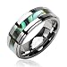 Tungsten Carbide Ring 6.0mm with Abalone Inlay Step Design - Sizes 5-8