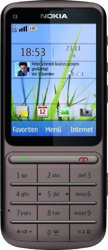 Nokia C3-01i Handy (6,1 cm (2,4 Zoll) Display, Touchscreen, 5 Megapixel Kamera) braun