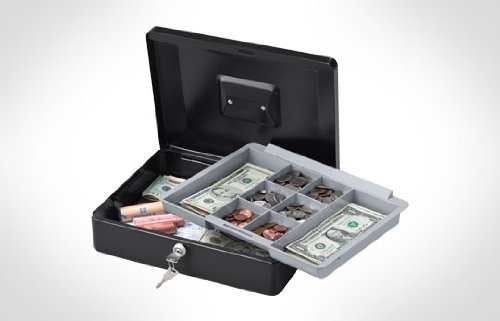 SentrySafe CB12 Large Cash Box, Black