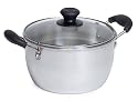 Imusa 6 Quart Aluminum Pot with Glass Lid and Bakelite Handle